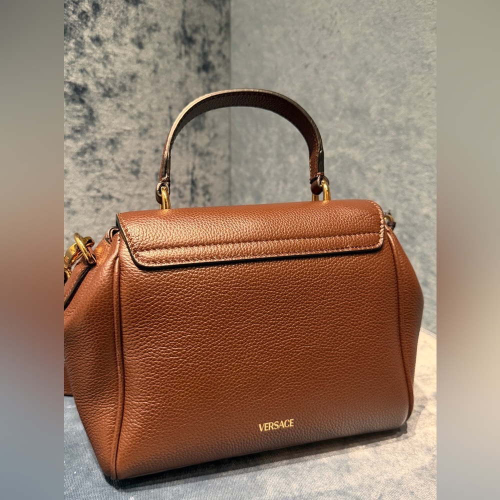 Versace Brown Virtus Tote Bag Leather NWT - Picture 6 of 10